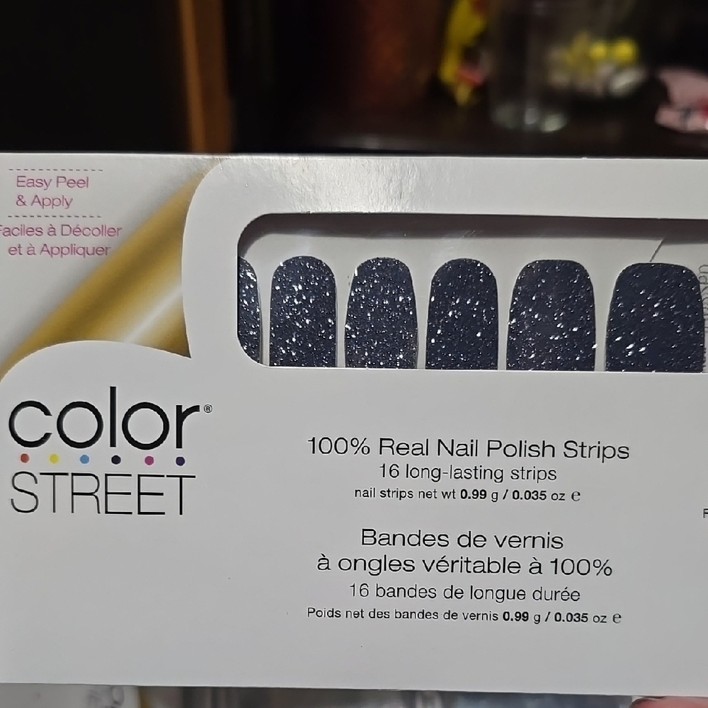 Color Street Blue Glitter Nail Polish Strips